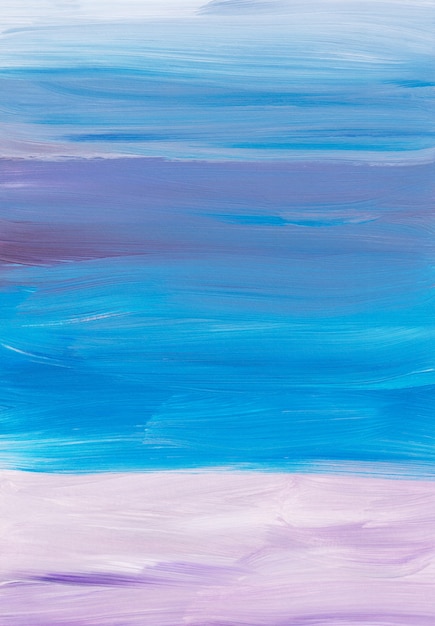 Fundo artístico abstrato, pinceladas de azul, roxo, bege, branco no papel