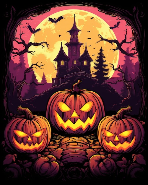 fundo assustador da abóbora de Halloween