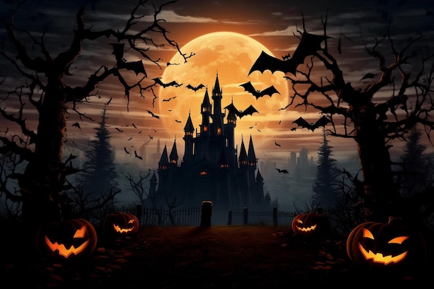 fundo assustador de Halloween com morcegos