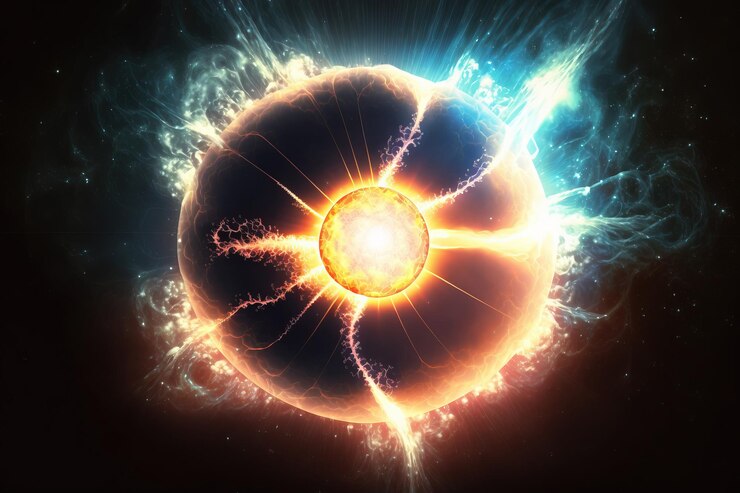 Foto fundo astronômico científico quasar brilhante no espaço profundo ia generativa