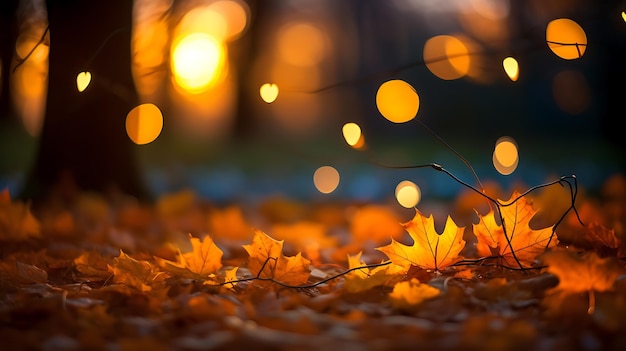 fundo autum dengan gaya estilo blur bokeh