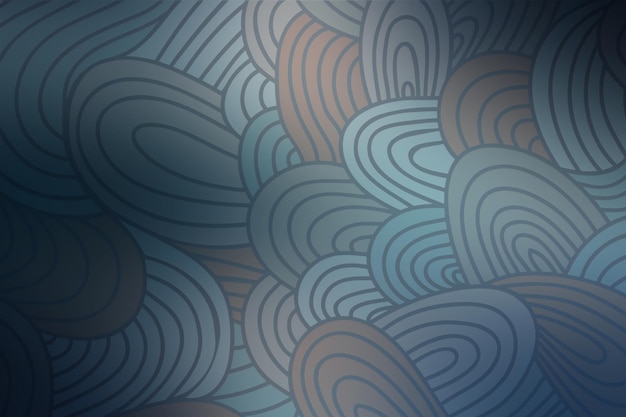 Fundo azul abstrato com ilustração de ondas e linhas para o seu design