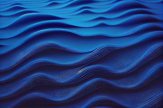 Fundo azul abstrato com linhas onduladas suaves generative ai