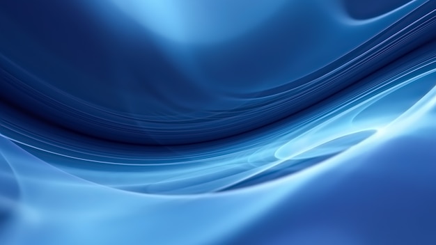 Fundo azul abstrato com linhas suaves brilhantes