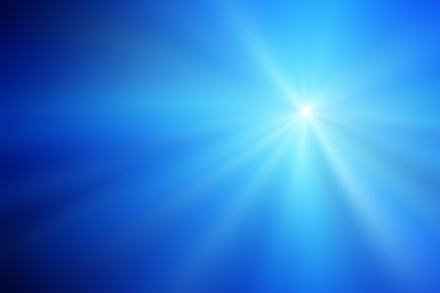 Fundo azul abstrato com raios de luz e gradiente