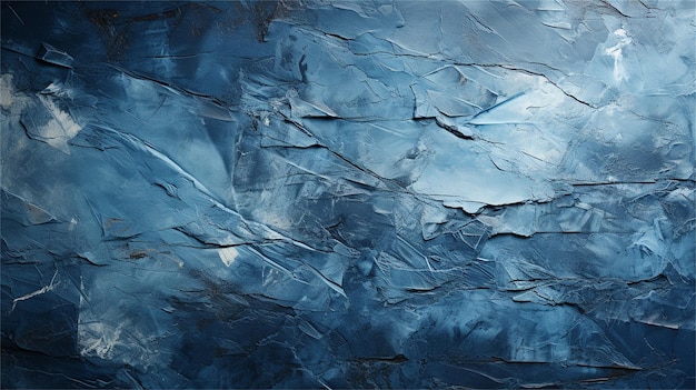 Fundo azul abstrato Pintura a óleo em lona Fragmento de obra de arte
