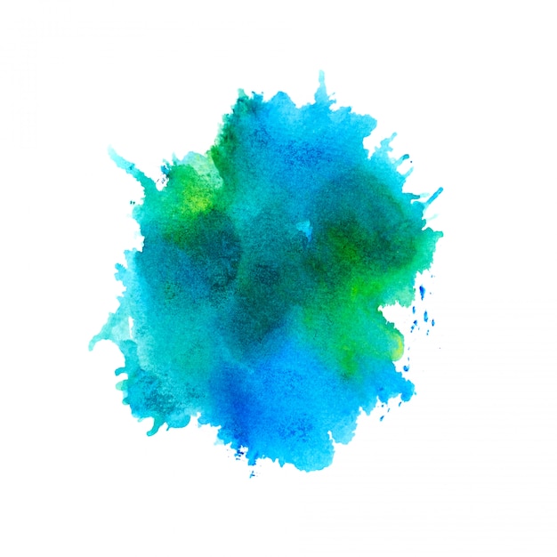 Fundo azul aquarela. arte pintura à mão