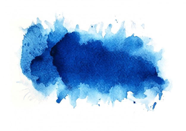 Fundo azul aquarela. pintura de mão de arte