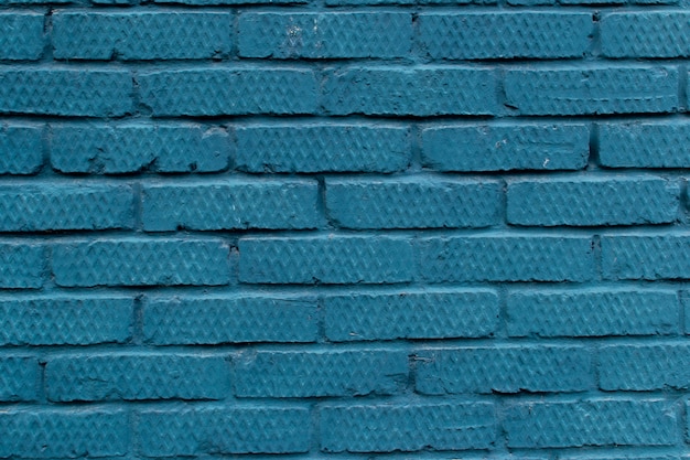 Fundo azul brickwall. Parede do edifício.