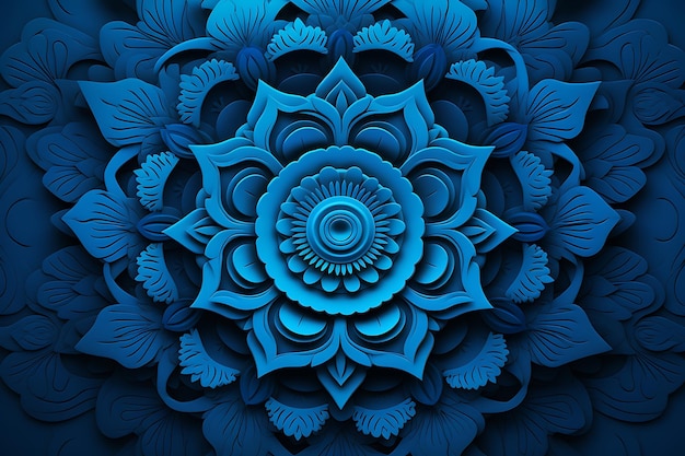 Foto fundo azul com uma mandala bonita