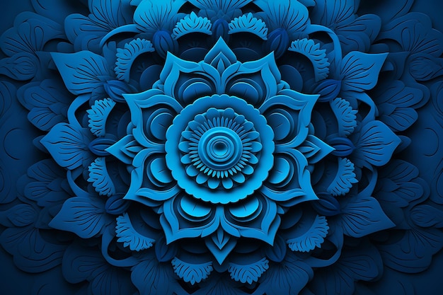 Fundo azul com uma mandala bonita