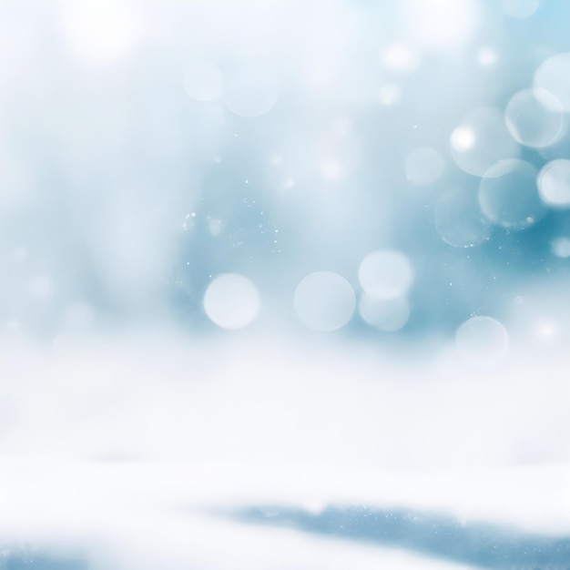 Fundo azul de Natal com bokeh_ai_generated