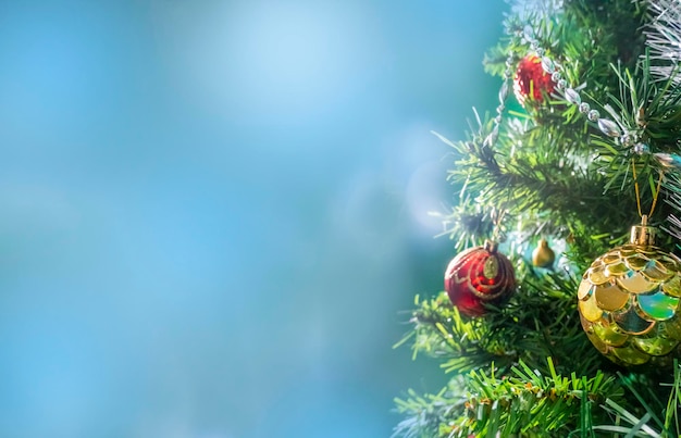 Fundo azul dos feriados do Natal e do ano novo