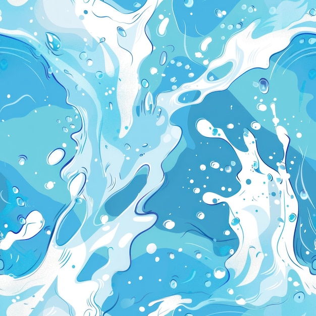 Fundo azul e branco com bolhas flutuando em toda a imagem do padrão do Dia Mundial da Água