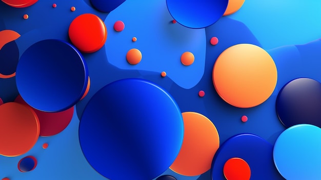 Fundo azul e laranja com círculos