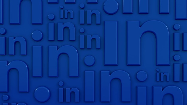 Fundo azul escuro com padrão de logotipo do linkedin em relevo