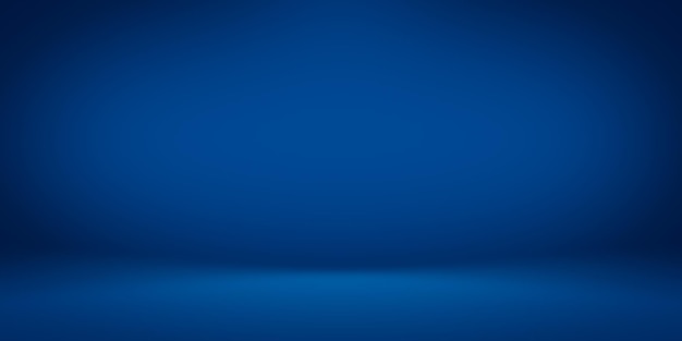 Fundo azul escuro vazio com iluminação de estúdio para exibição de produtos ou design de pano de fundo