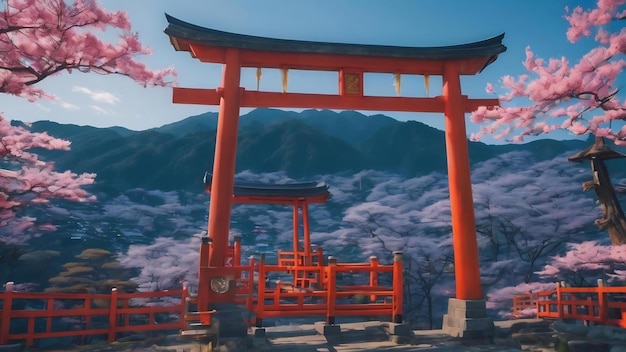 Fundo azul estilo japonês