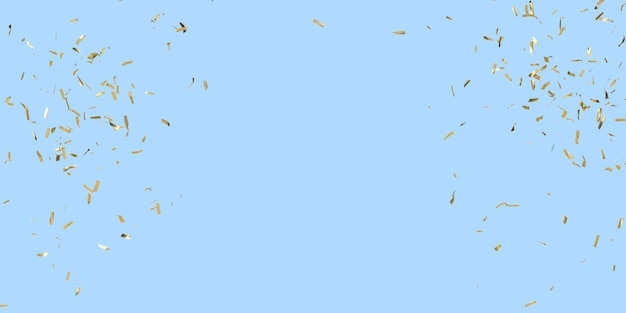 Fundo azul festivo com confete dourado