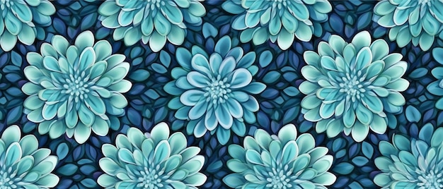 fundo azul floral sem costura