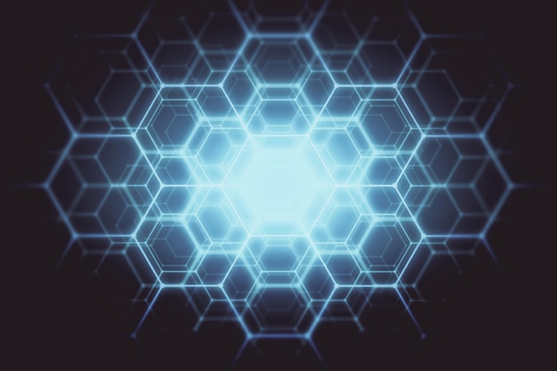 Fundo azul hexagonal