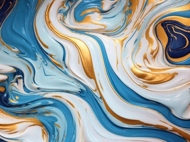 Fundo azul líquido pastel de mármore azul realista