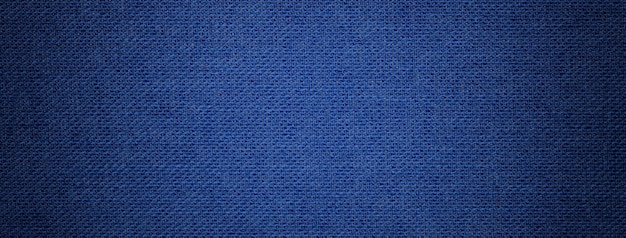 Fundo azul marinho de material têxtil com padrão de vime e vinheta Estrutura de tecido denim