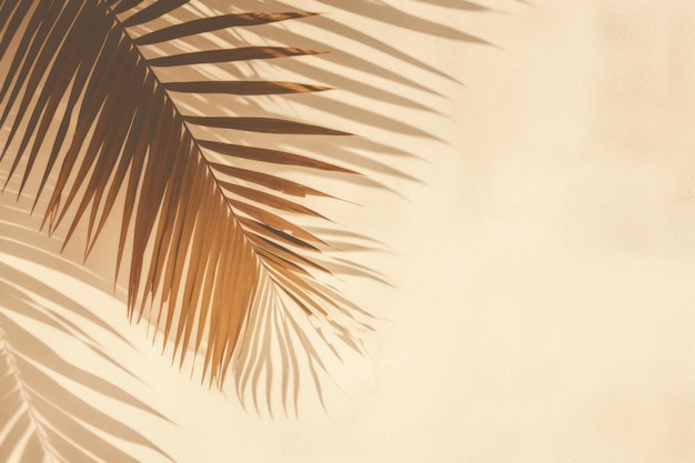 Fundo bege com folhas de palmeira Ilustração AI GenerativexA