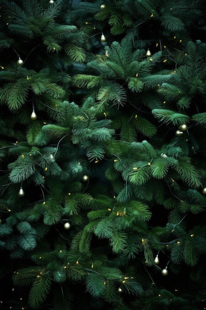 fundo belos ramos de árvores de Natal verdes e luzes de Natal