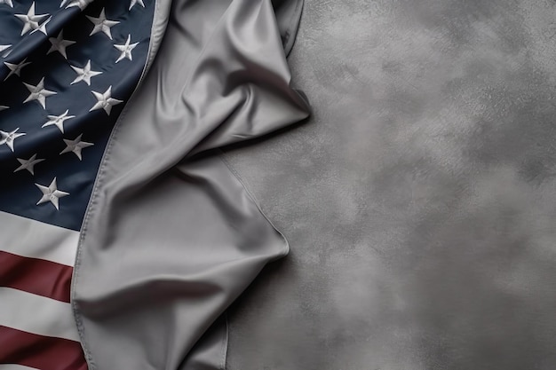 Fundo bokeh da bandeira do dia dos veteranos da América com símbolo minimalista Generative AI