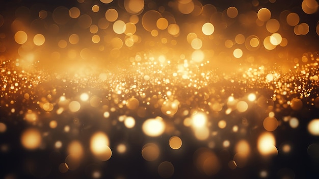 Fundo bokeh dourado abstrato conceito de Natal e Ano Novo IA geradora