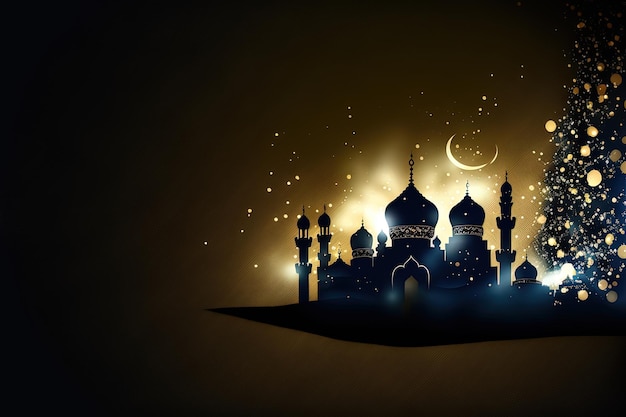 Fundo bonito islâmico com espaço de cópia vazio bom para um evento especial como Ramadan ou Eid Al-Fitr