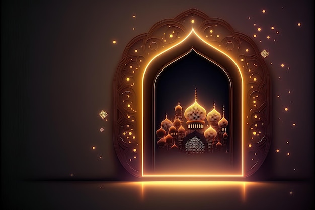 Fundo bonito islâmico com espaço de cópia vazio bom para um evento especial como Ramadan ou Eid Al-Fitr