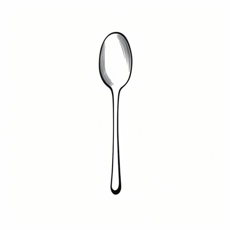 Foto fundo branco brilhante vector clipart desenho de colher no estilo rupert vandervell