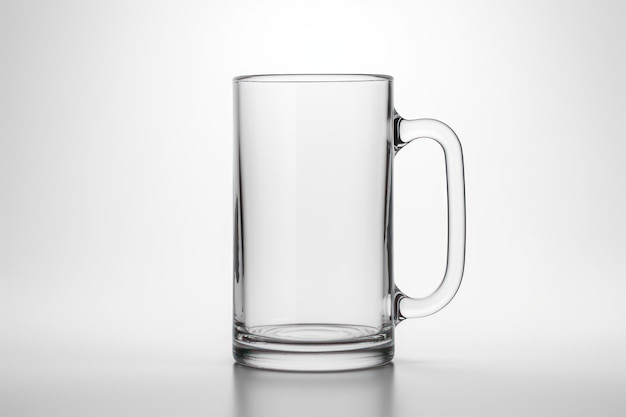 Foto fundo branco com caneca de cerveja vazia isolada