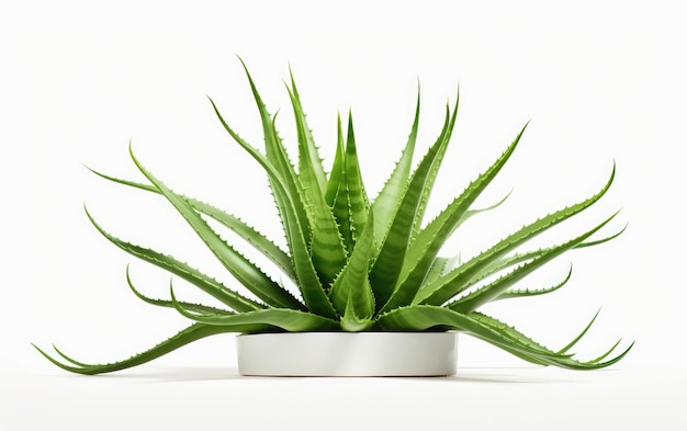 Fundo branco da planta de Aloe Vera