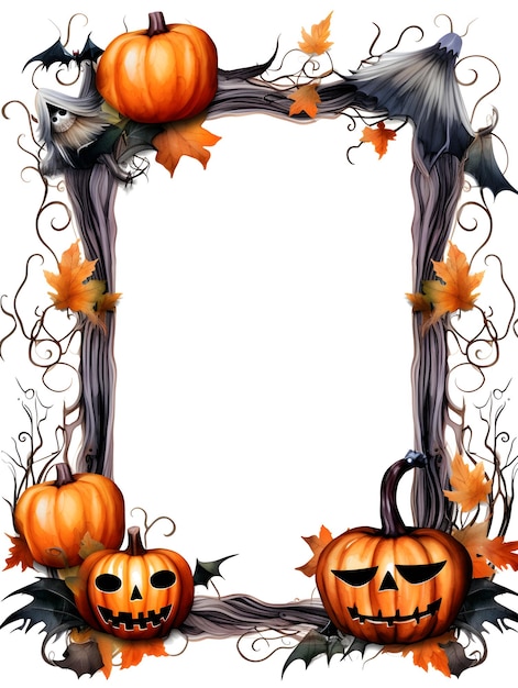 Fundo branco de clipart de quadro de Halloween