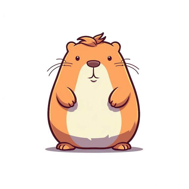 Foto fundo branco de personagem de vetor de hamster fofo