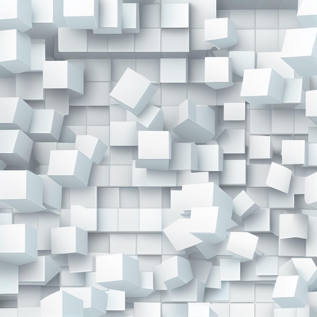 Fundo branco do papel de parede dos cubos 3d