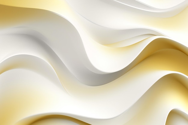 Fundo branco e dourado abstrato com ondas dinâmicas