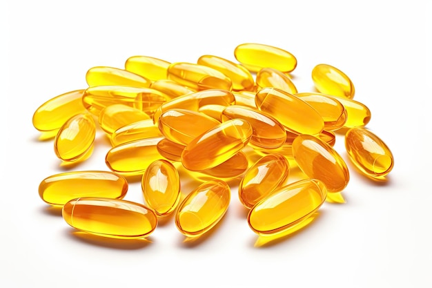 Fundo branco exibe ampolas de vitamina B para nutrição saudável