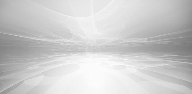 Fundo branco futurista abstrato com horizonte fractal