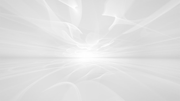 Fundo branco futurista abstrato com horizonte fractal