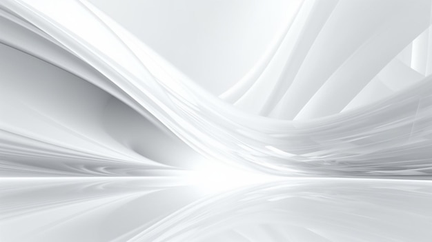 Fundo branco futurista abstrato com horizonte fractal