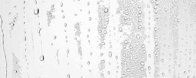 fundo branco gotas de água no vidro, papel de parede de sobreposição de desenho abstrato