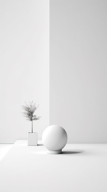 Foto fundo branco mínimo com interior de decoração de casa quarto branco com fundo claro limpo moderno