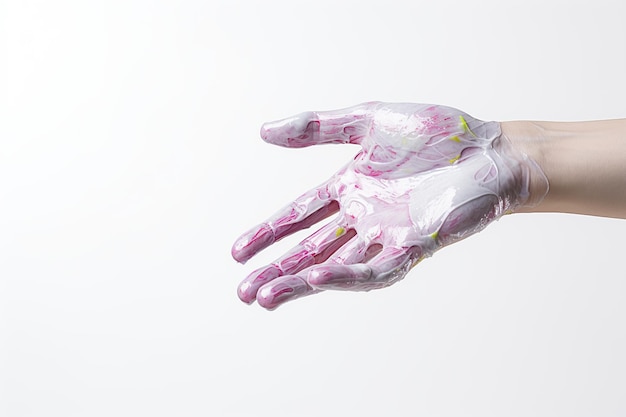 Foto fundo branco pintado à mão humana