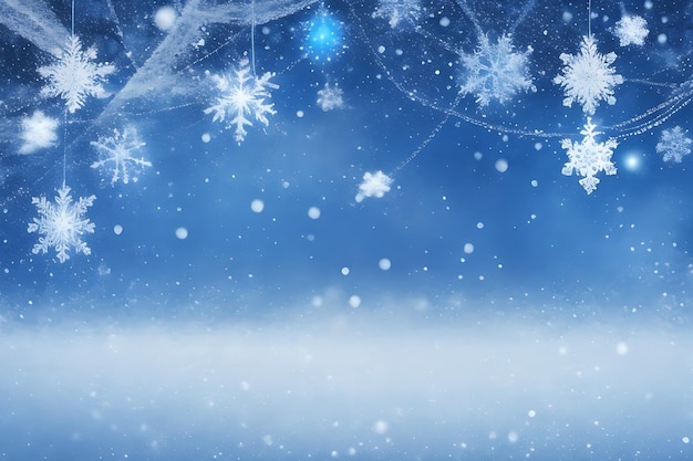 Fundo cintilante de neve azul de Natal