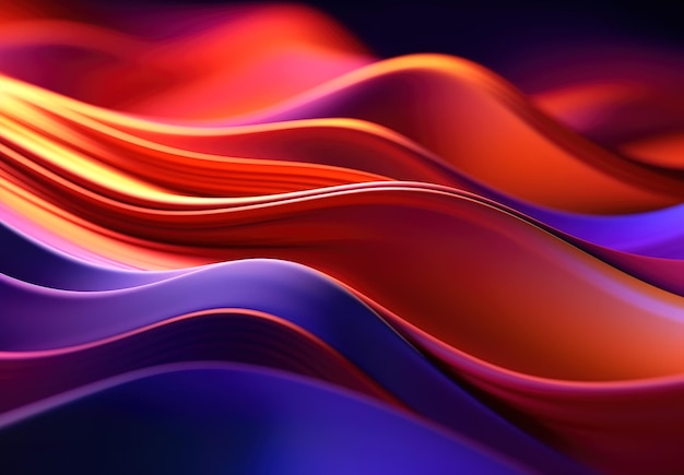 Foto fundo colorido abstrato com linhas suaves em ilustração ondulada futurista de movimento