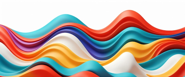 Fundo colorido abstrato com ondas e superfícies multicoloridas curvas Papel de parede horizontal Dunas de areia coloridas ou ondas do mar IA geradora